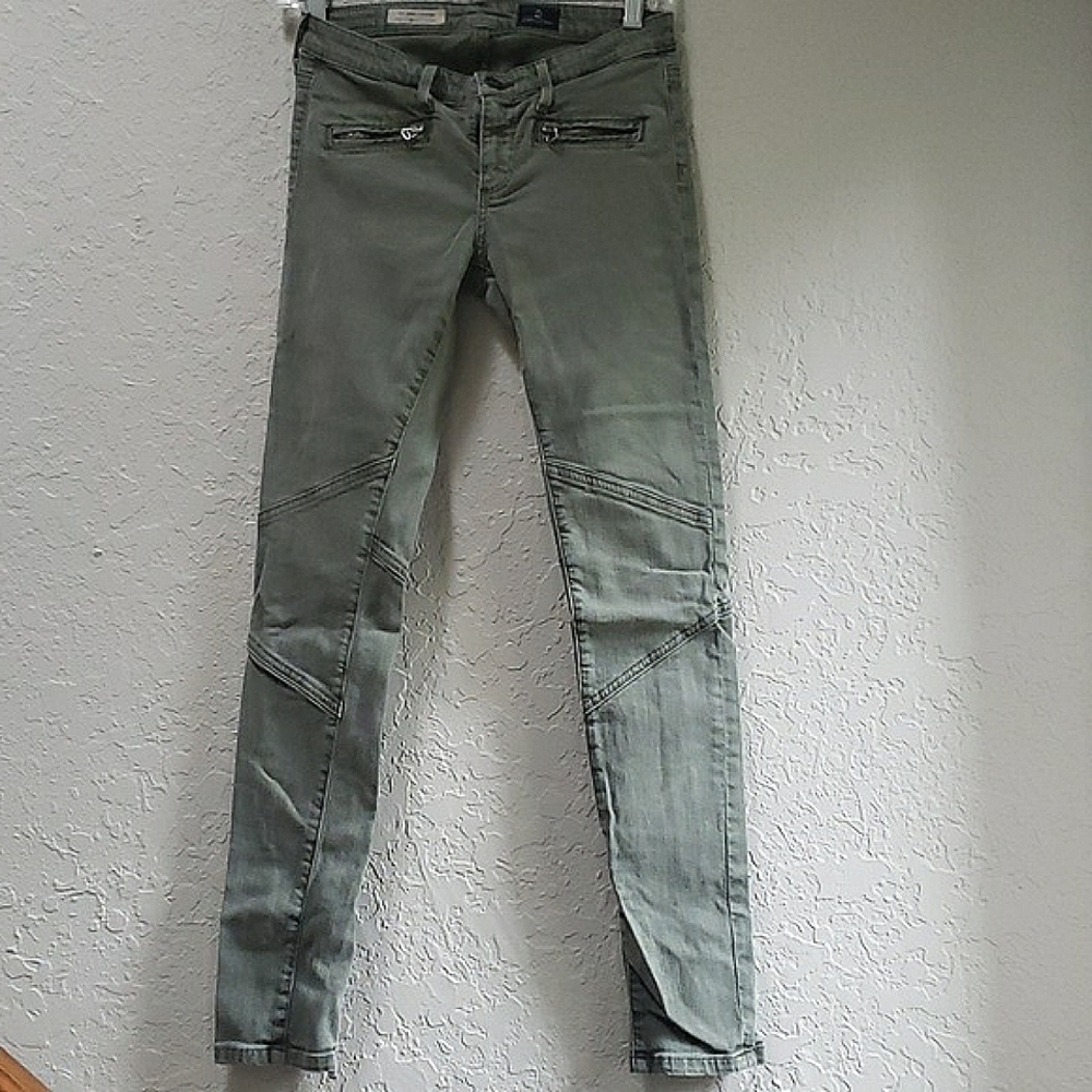 Adriano Goldschmeid Olive Moto Legging Size 26R